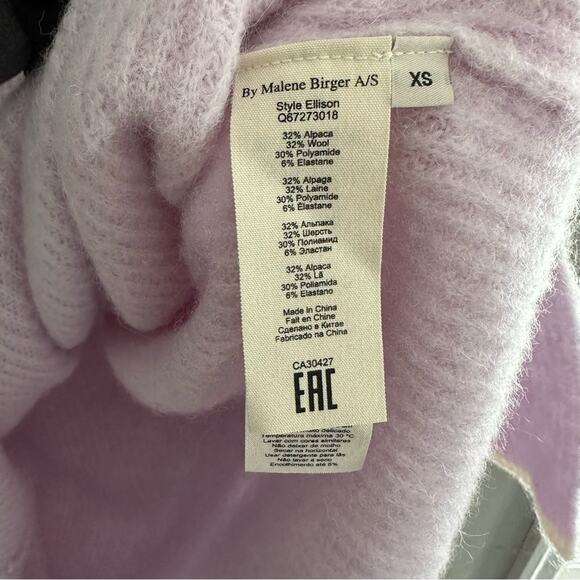 Malene Birger Ellison Pullover Sweater Wool Alpaca Lilac XS - Picture 4 of 7